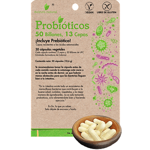 Probióticos Dulzura Natural 50 Billones y 13 Cepas