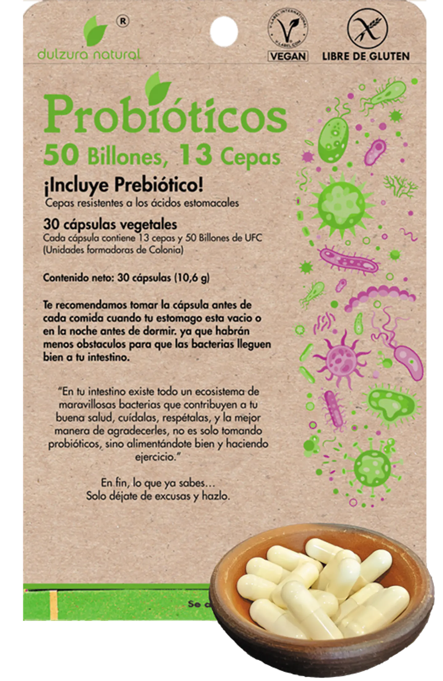 Probióticos Dulzura Natural 50 Billones y 13 Cepas 1