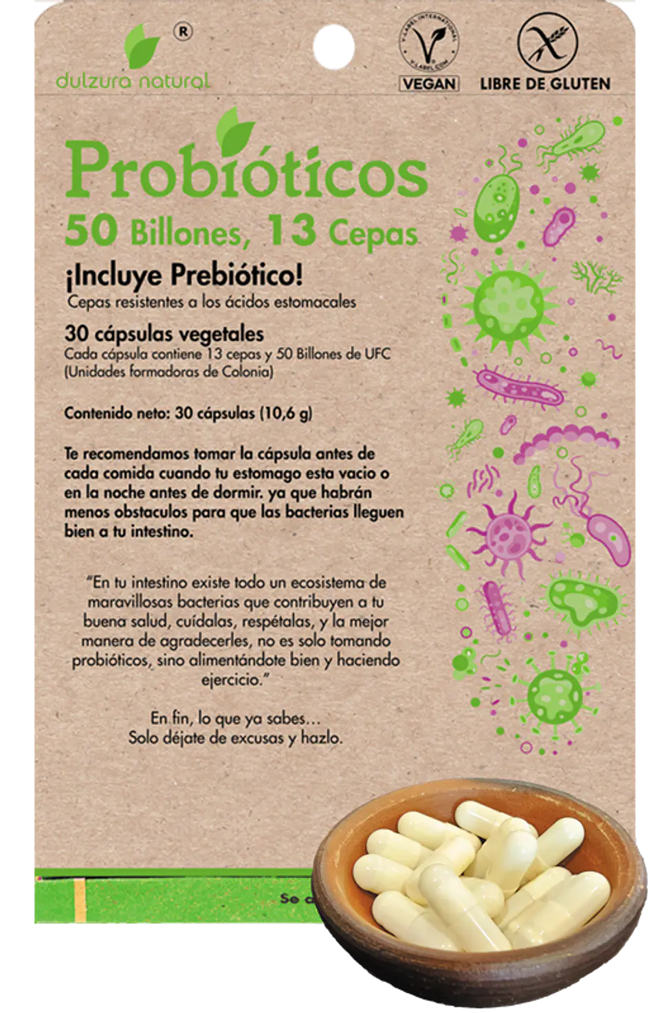 Probióticos Dulzura Natural 50 Billones y 13 Cepas 1