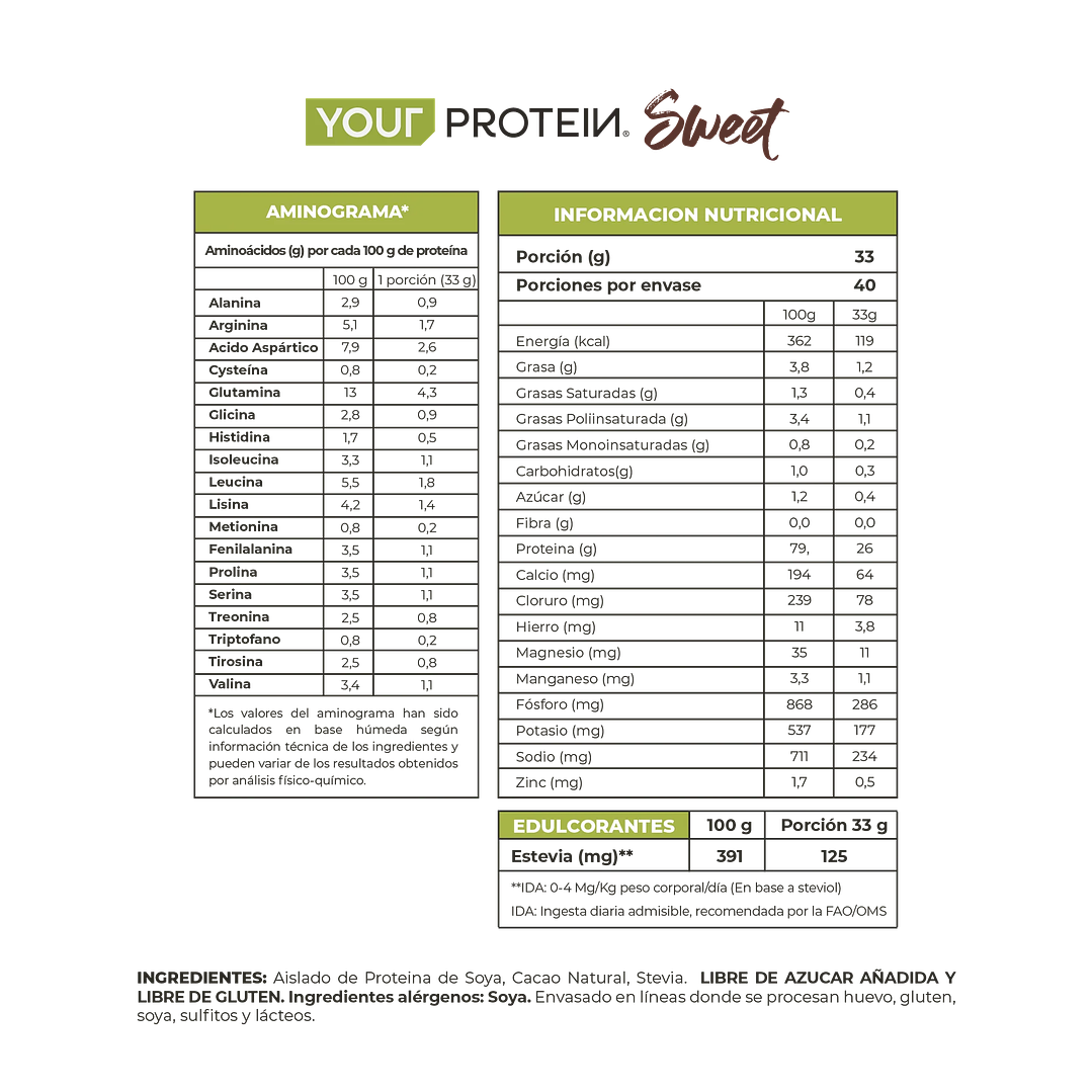 Proteína Vegan Cacao Your Protein 1.24 Kg 3