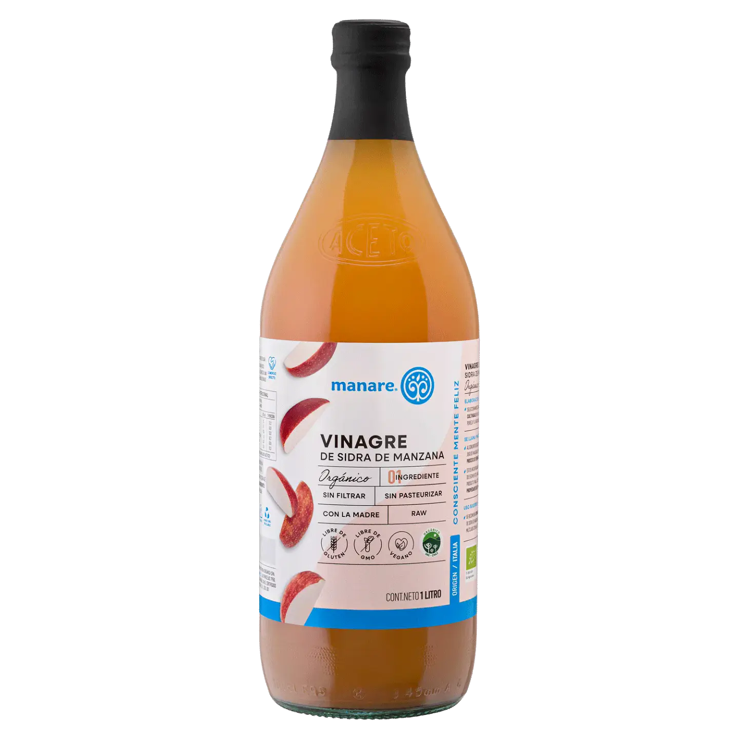 Vinagre de Sidra de Manzana Orgánico 1 lt Manare 1