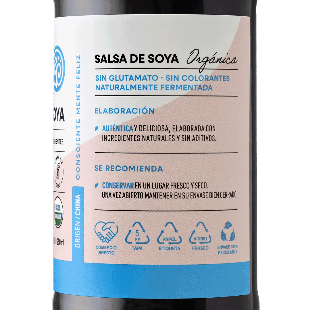Salsa de Soya Orgánica Manare 250ml 3