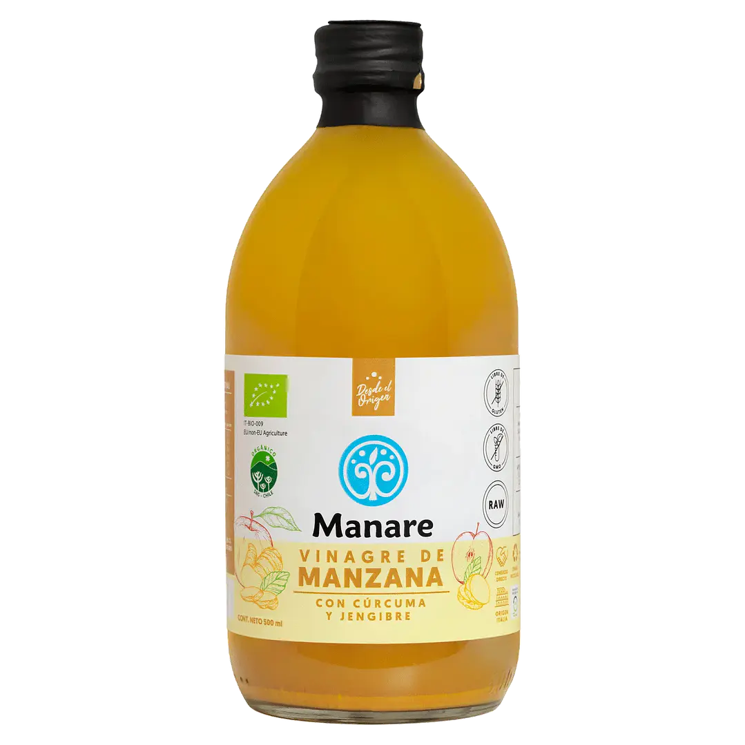 Vinagre Cúrcuma y Jengibre Orgánico Manare 500ml 1