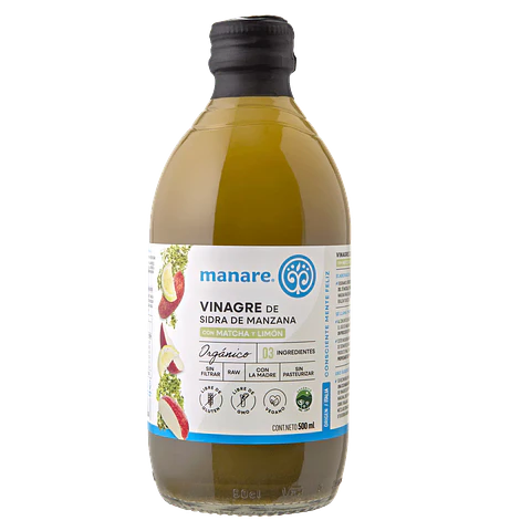 Vinagre Matcha y Limón Orgánico Manare 500ml