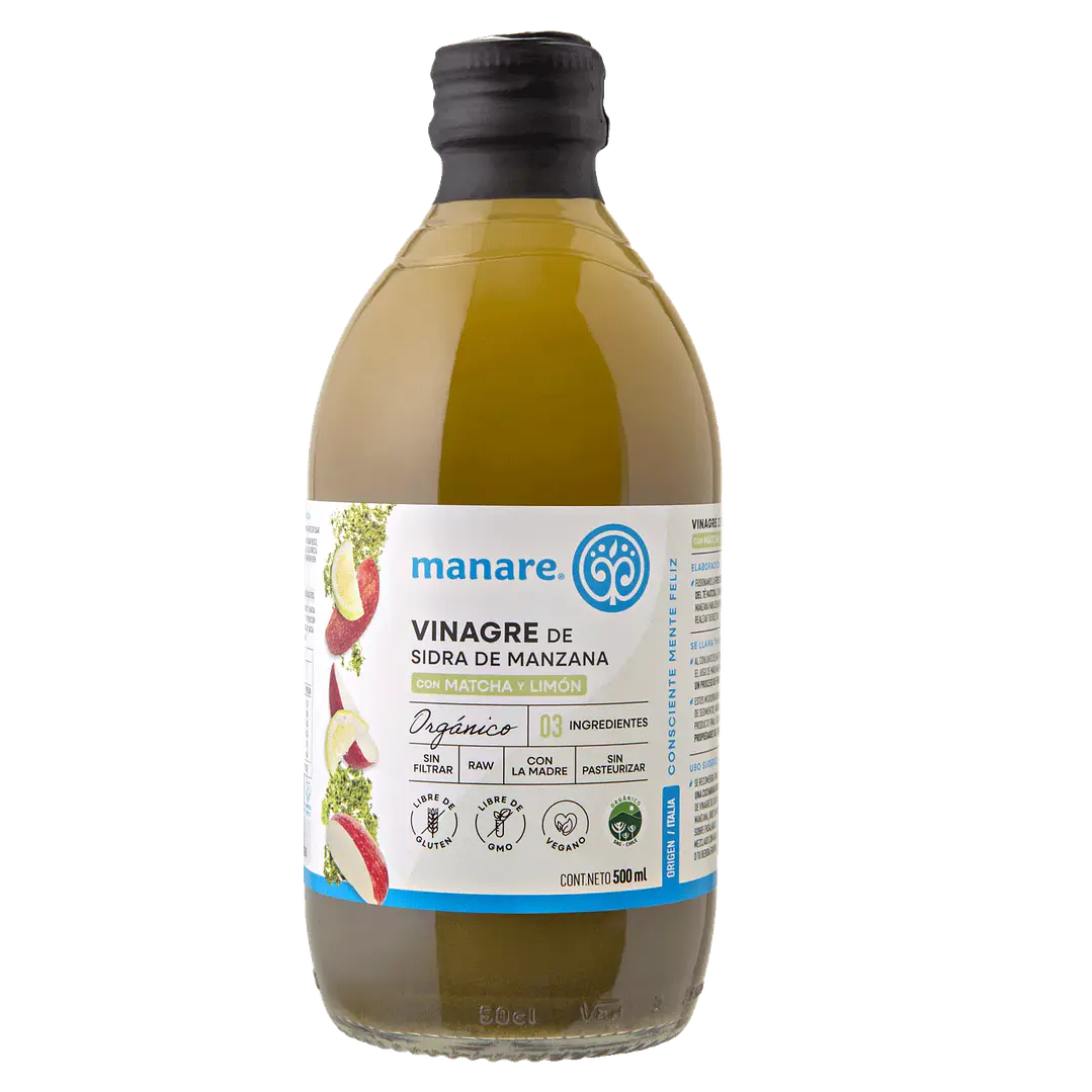 Vinagre Matcha y Limón Orgánico Manare 500ml 1