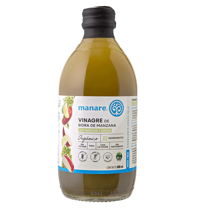 Vinagre Matcha y Limón Orgánico Manare 500ml 1