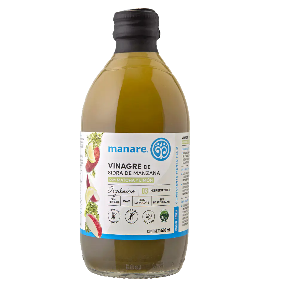 Vinagre Matcha y Limón Orgánico Manare 500ml 1