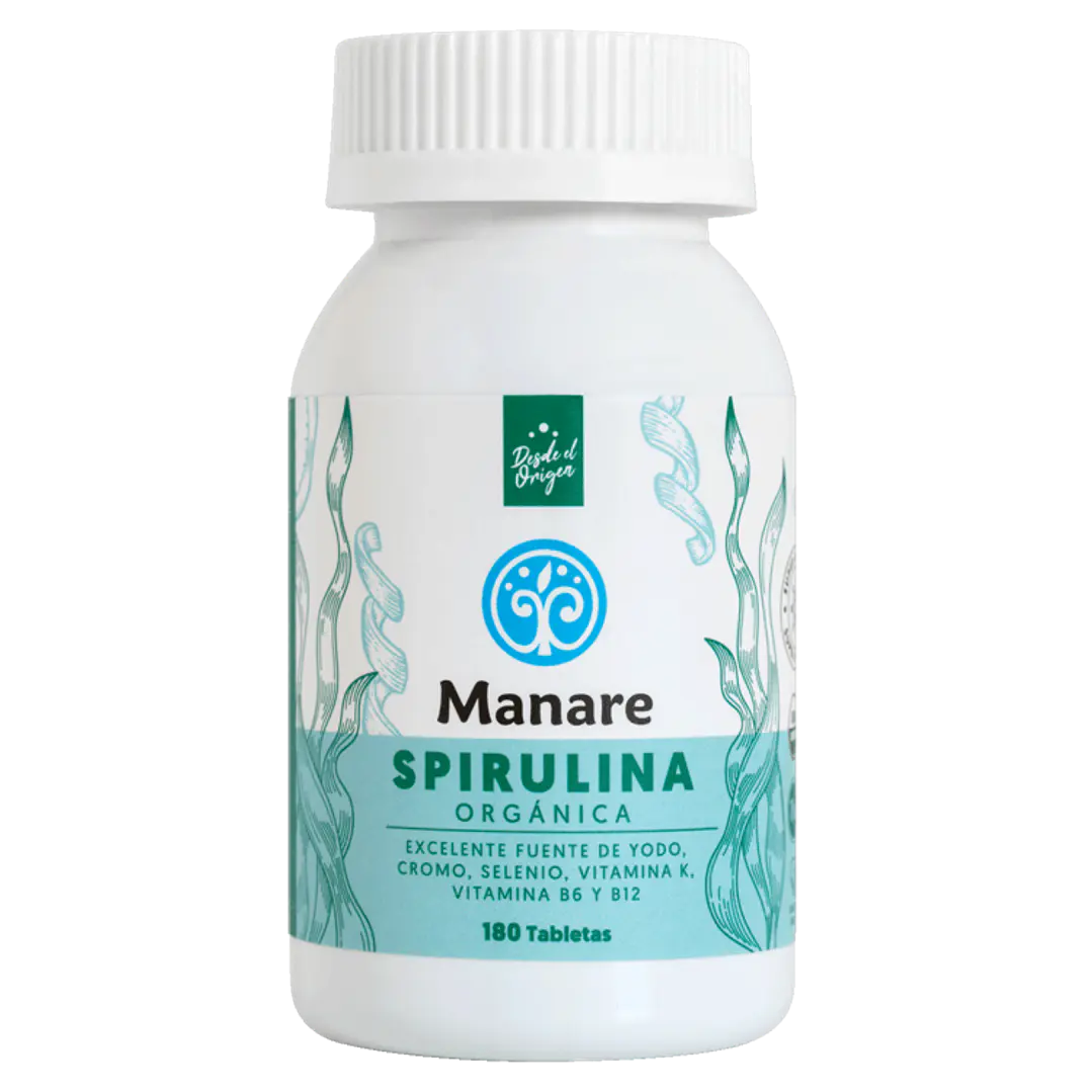 Spirulina Orgánica 180 Tabletas Manare 1