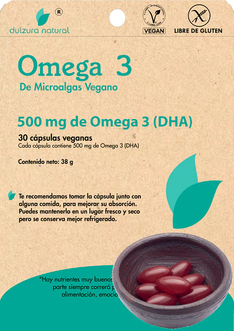 Omega 3 de Microalgas Dulzura Natural 30 capsulas de 500 mg