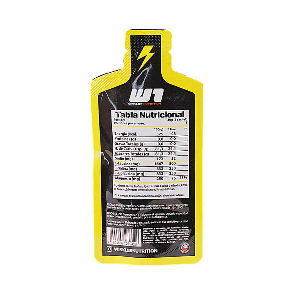 Gel Energético Winkler + BCAAs y Magnesio 30g 2
