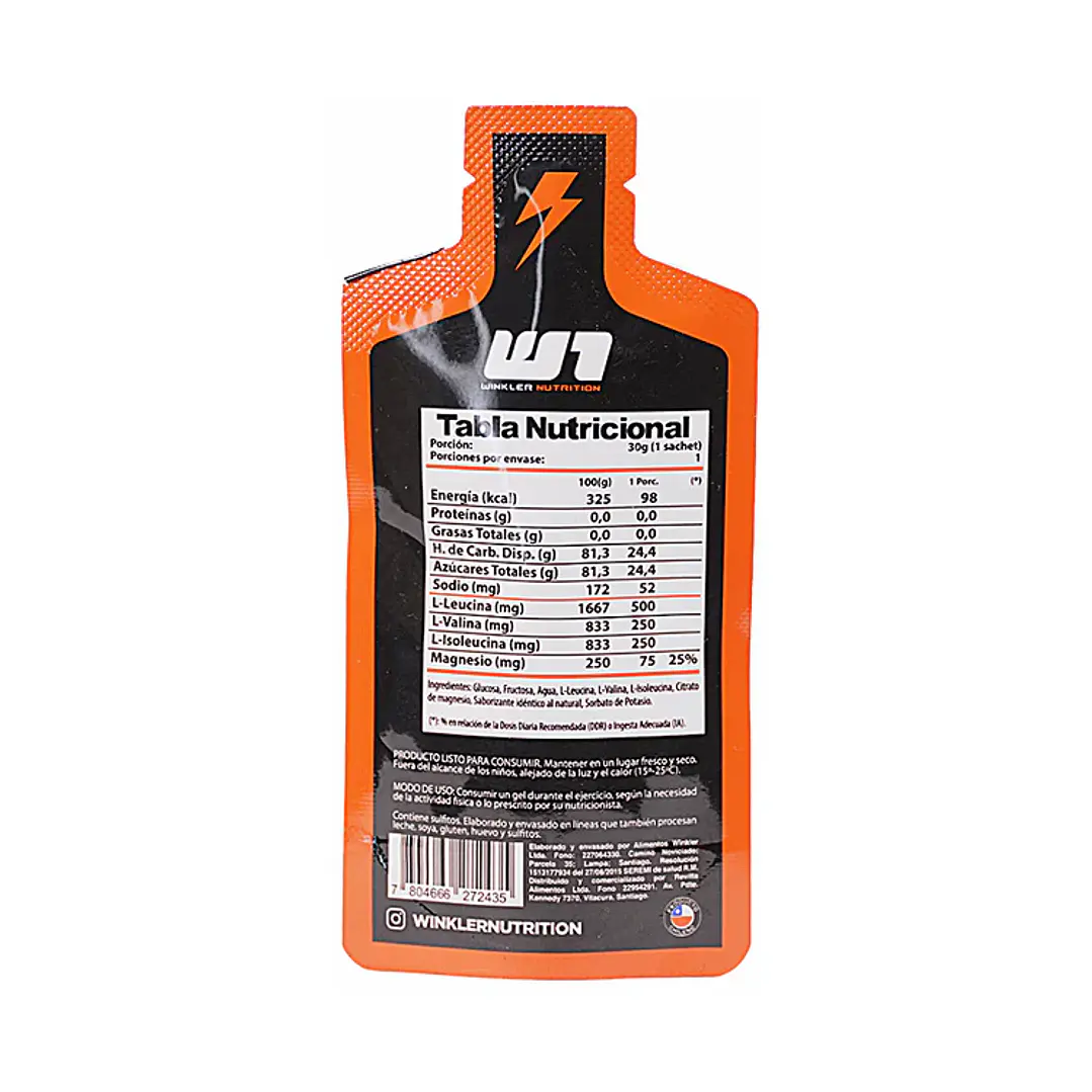 Gel Energético Winkler + BCAAs y Magnesio 30g 4