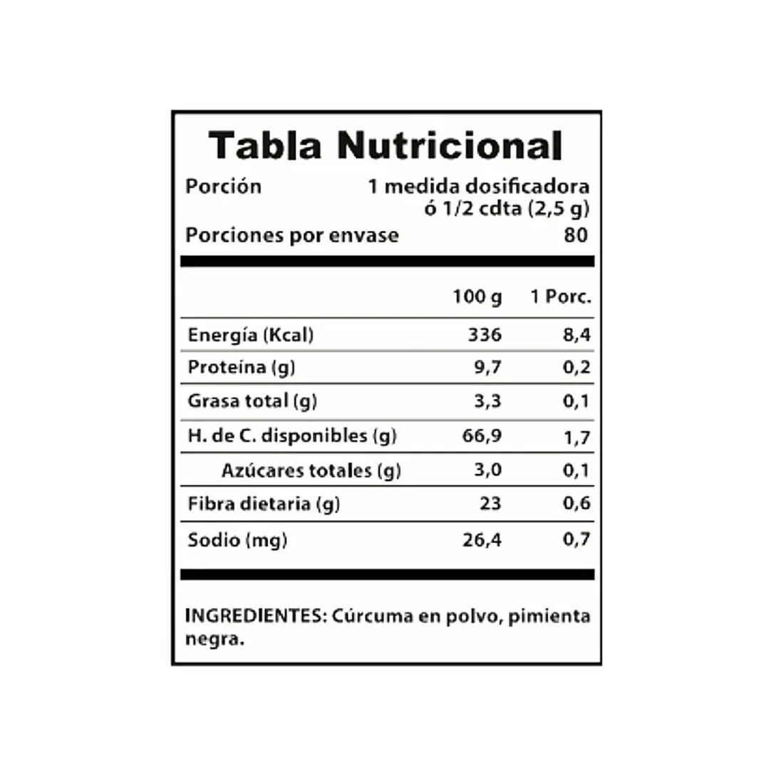 Cúrcuma Activada con Pimienta Negra Revitta 200 g 3