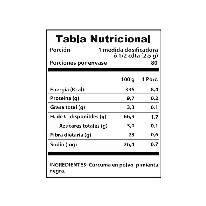 Cúrcuma Activada con Pimienta Negra Revitta 200 g 3