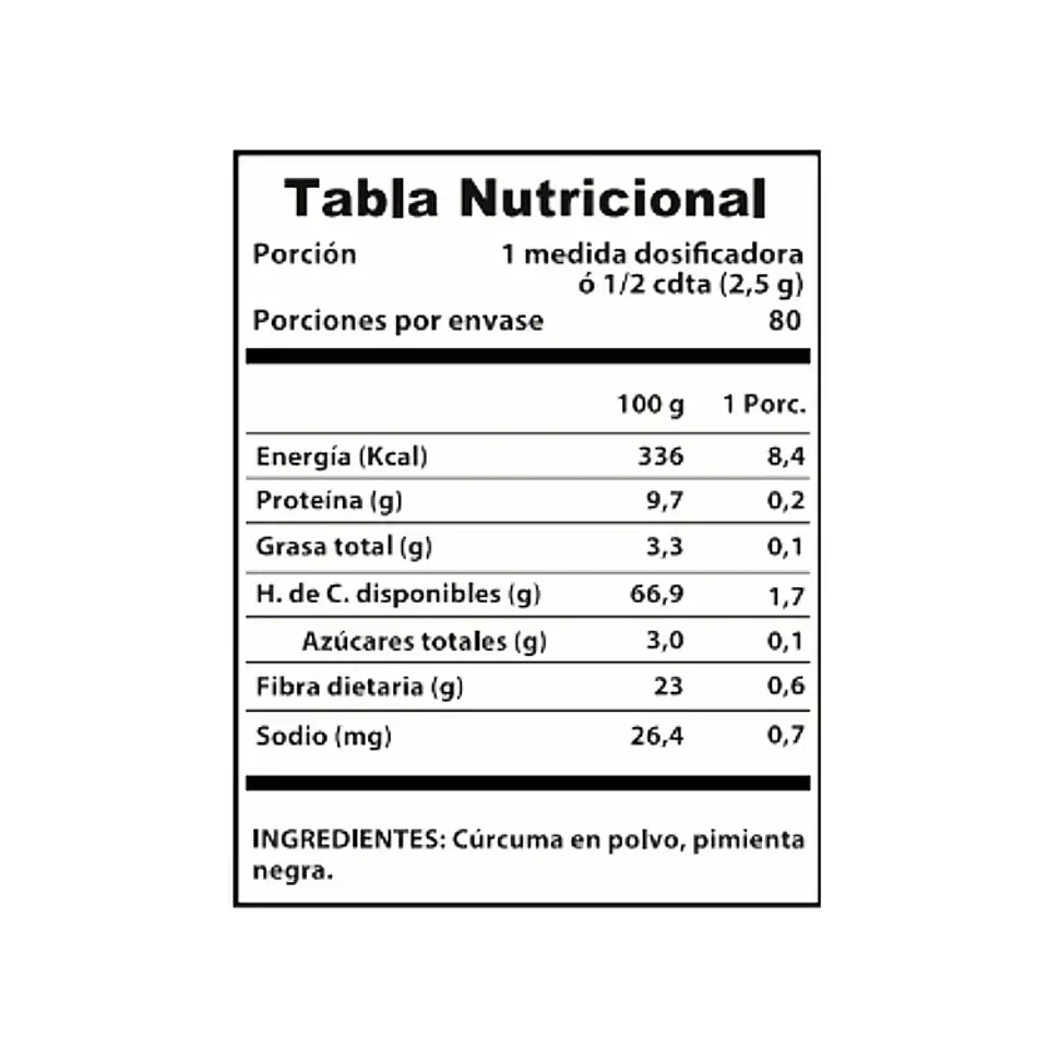 Cúrcuma Activada con Pimienta Negra Revitta 200 g 3