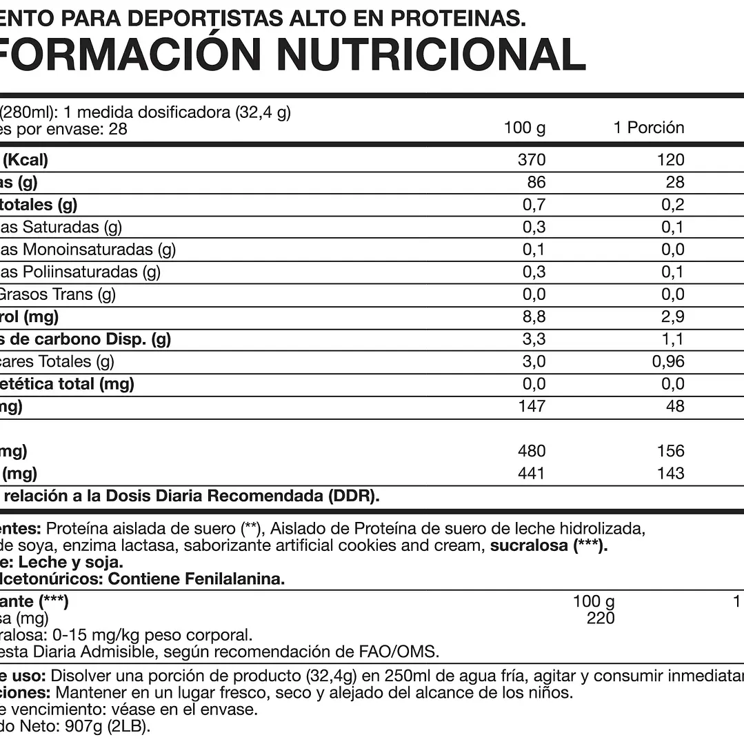 Proteína Hydro Whey ISO100 Foodtech 2 lb Cookies & Cream 2