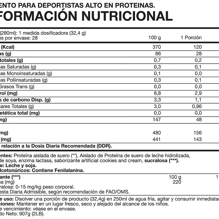 Proteína Hydro Whey ISO100 Foodtech 2 lb Cookies & Cream 2