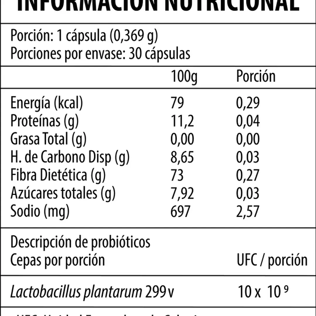 Probiótico ProBiotix BRN 10 Billones UFC - 30 Cápsulas Newscience 2