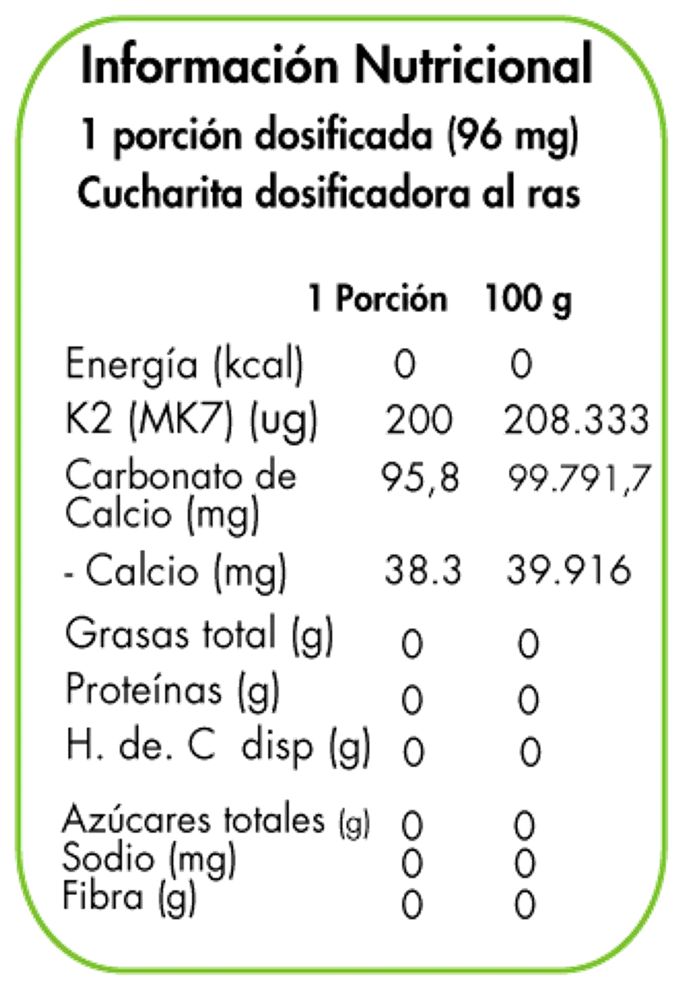 Vitamina K2 (MK-7) 200 ug Dulzura Natural 90 Porciones 2