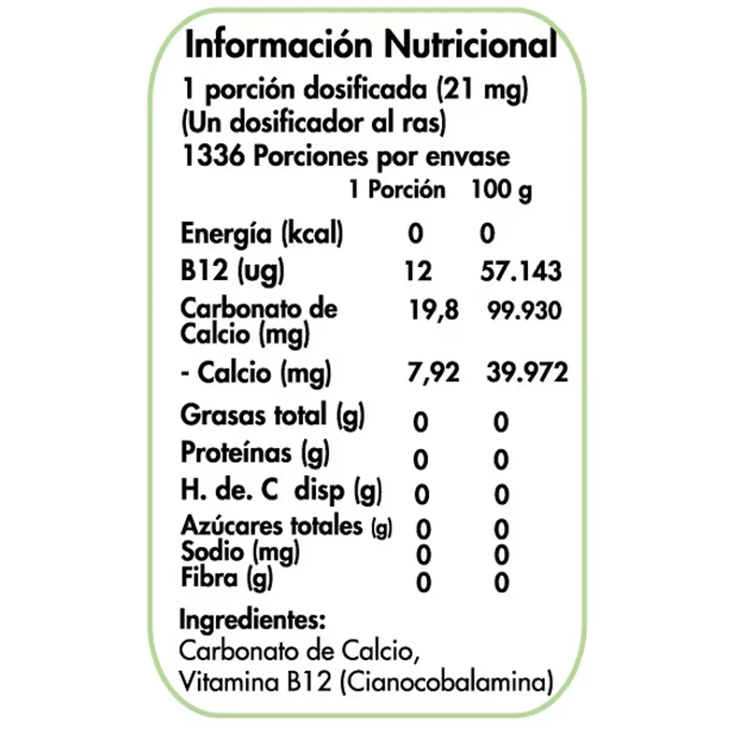 Vitamina B12 Gran Formato Dulzura Natural 28 g - 1.336 Porciones 2