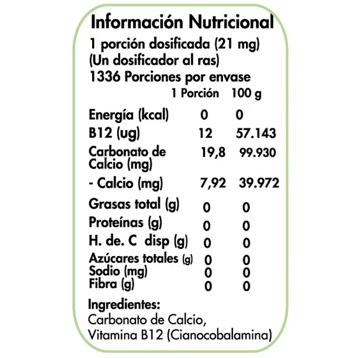 Vitamina B12 Gran Formato Dulzura Natural 28 g - 1.336 Porciones 2