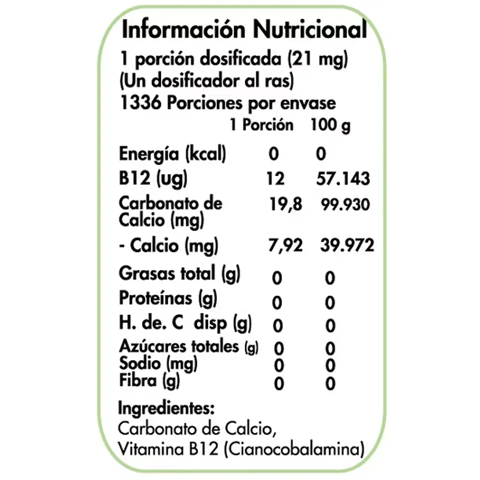 Vitamina B12 Gran Formato Dulzura Natural 28 g - 1.336 Porciones 2