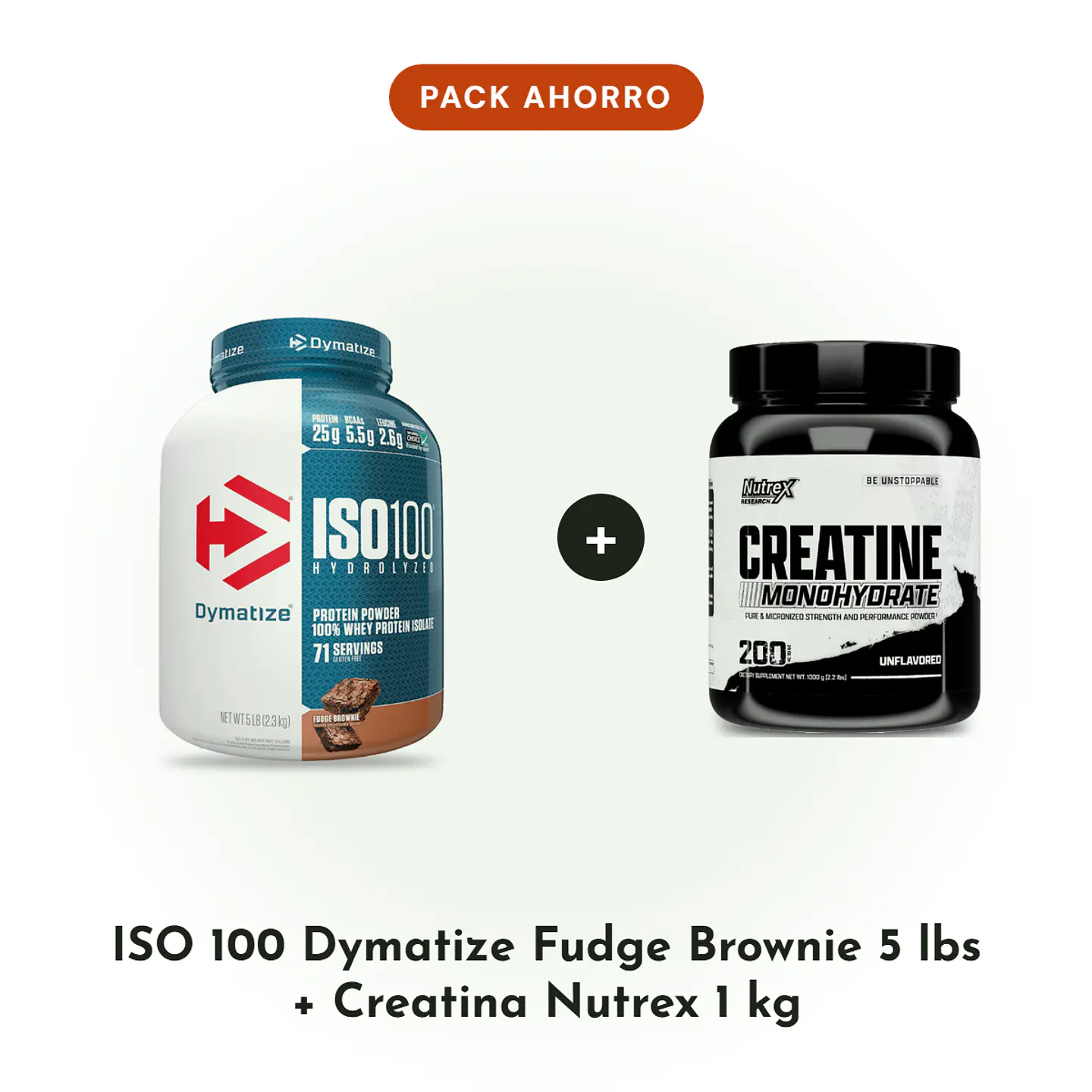 ISO 100 5 Lbs Fudge Brownie + Creatina Nutrex 1 kg 1