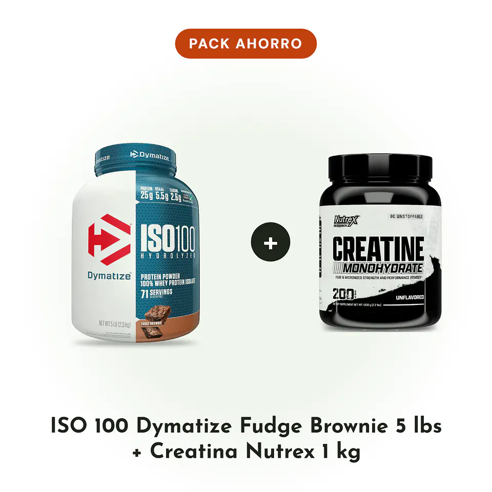 ISO 100 5 Lbs Fudge Brownie + Creatina Nutrex 1 kg 1