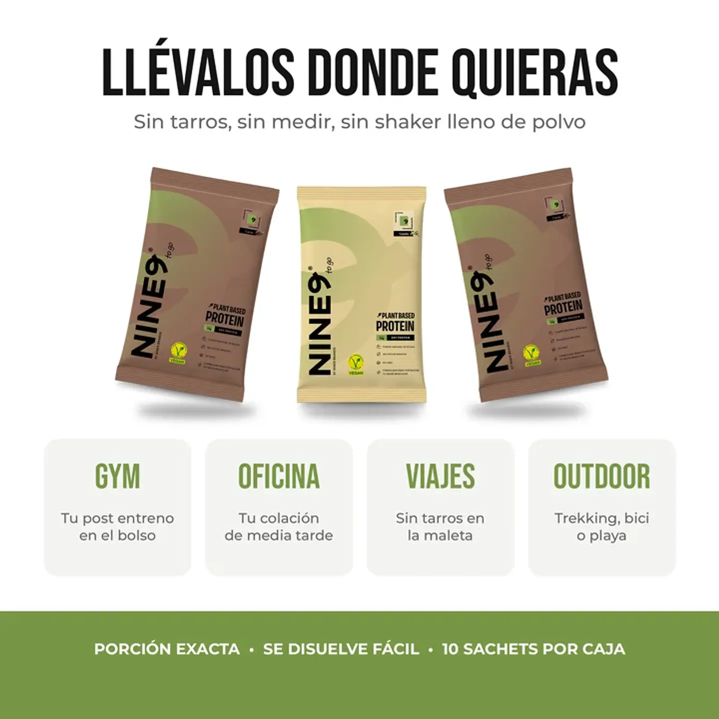 Sachet Proteína Vegetal Nine9 To Go 33 g 5