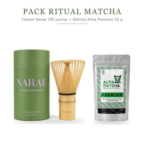 Matcha Premium Alma 50g + Chasen Bamboo Narae