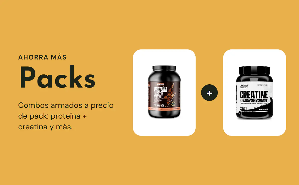 Packs: combos de proteína, creatina y más a precio de pack
