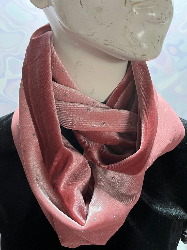 Cuello terciopelo palo rosa 1