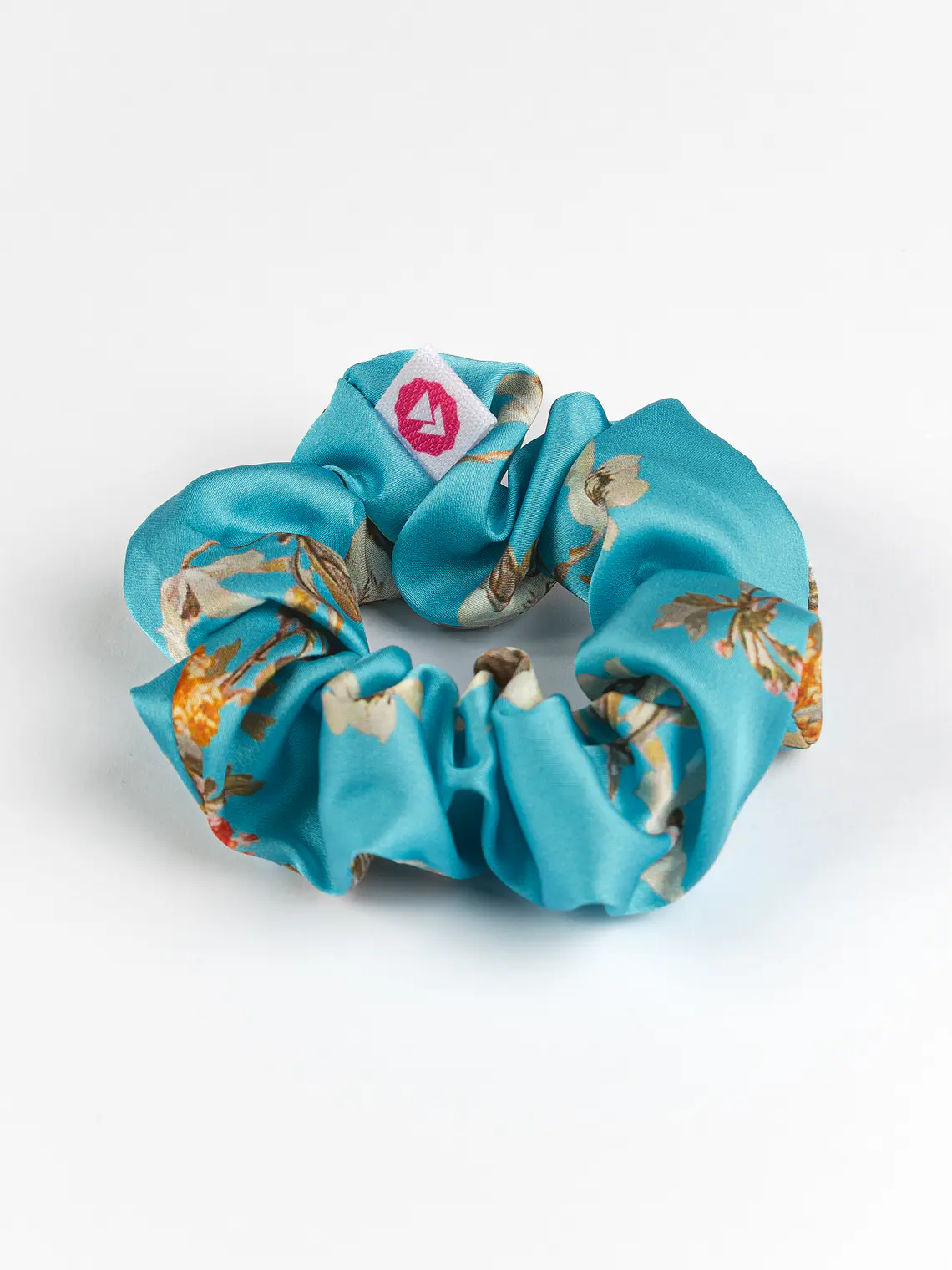 Collet satín turquesa floral 1
