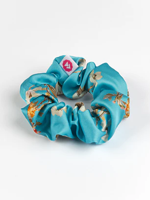 Collet satín turquesa floral