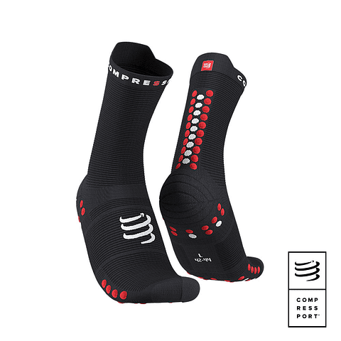 Calcetín Pro Racing Socks Run High v4.0 Black/Red 