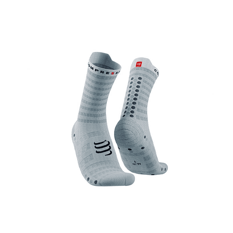 Compressport Pro Racing Socks V4.0 Ultralight Run High - White/Alloy