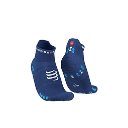 Compressport Pro Racing Socks V4.0 Ultralight Run Low - Sodalite/Flou Blue