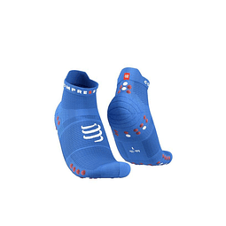 Pro Racing Socks V4.0 Run Low - Light Blue/Burgundy