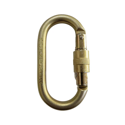 Mosquetón Acero Oval Seguro Rosca 25Kn Isc
