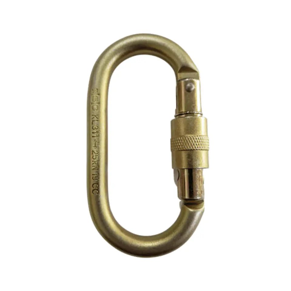 Mosquetón Acero Oval Seguro Rosca 25Kn Isc 1