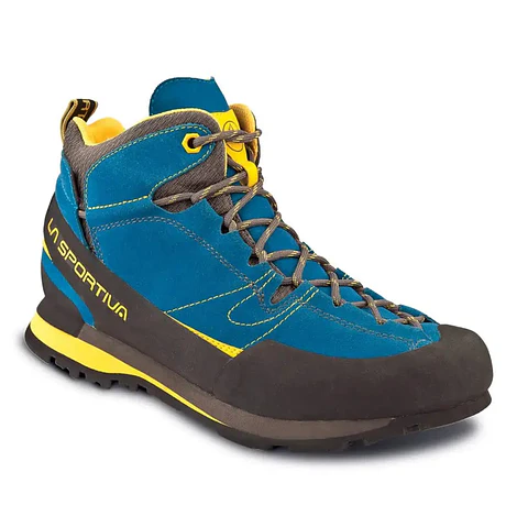 Zapato Aproximación Boulder X Mid Gtx Blue/Yellow La Sportiva