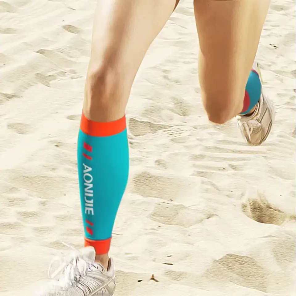 Gemeleras de Compresión Running/Trail Running  Pro Azul Aonijie 2