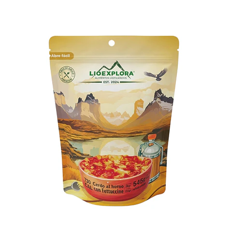 Comida Liofilizada Cerdo con Fettuccine Lioexplora 172 gr