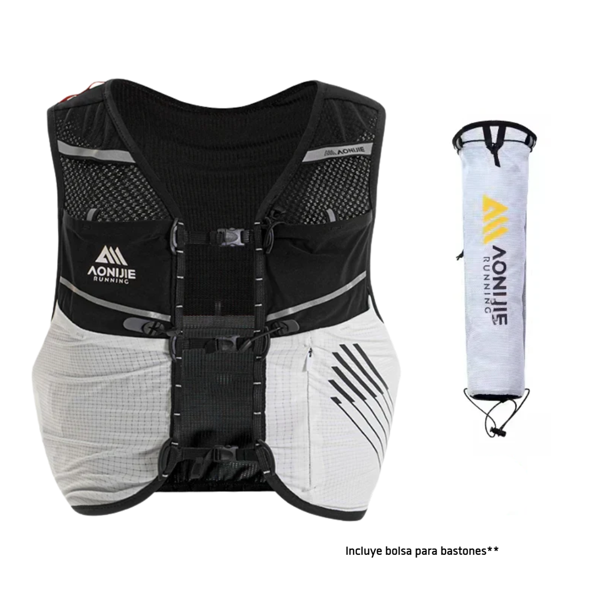 Mochila de Hidratacion Champion 5L Running Blanco Aonijie 3