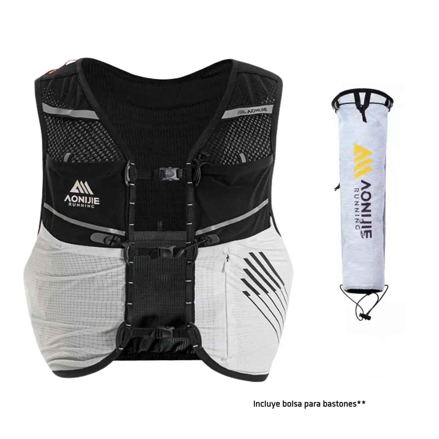 Mochila de Hidratacion Champion 5L Running Blanco Aonijie 3