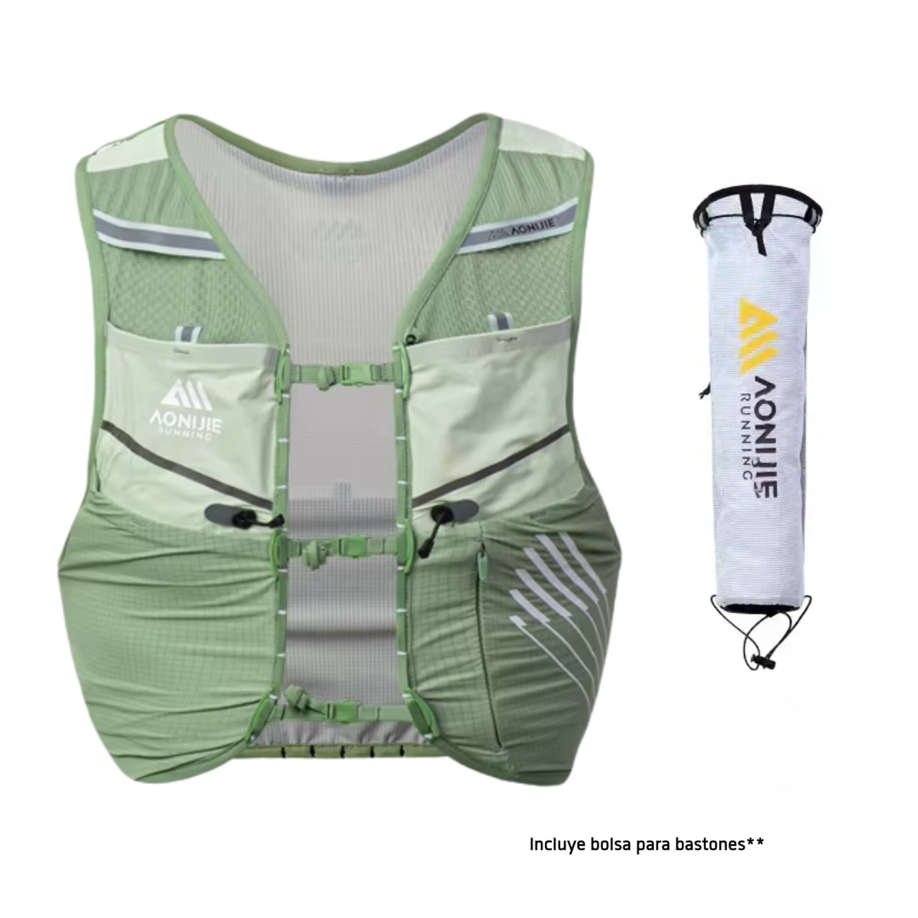 Mochila de Hidratacion Champion 5L Running Verde Aonijie 3