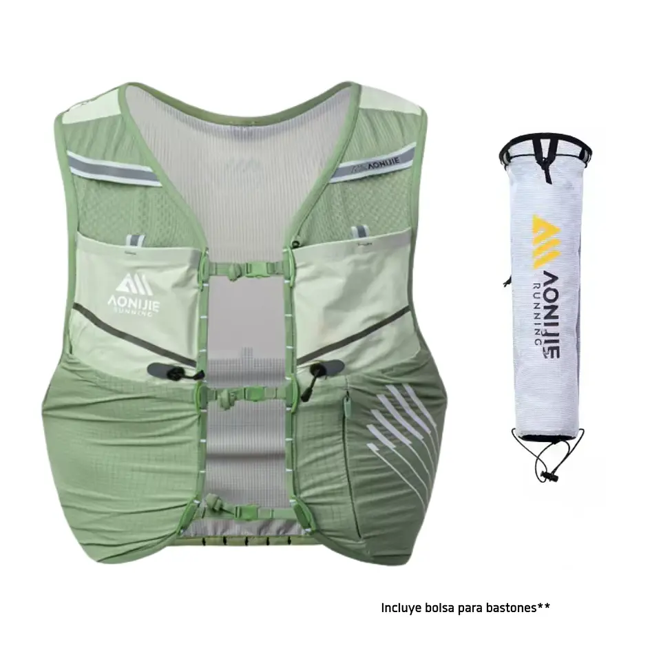 Mochila de Hidratacion Champion 5L Running Verde Aonijie 3