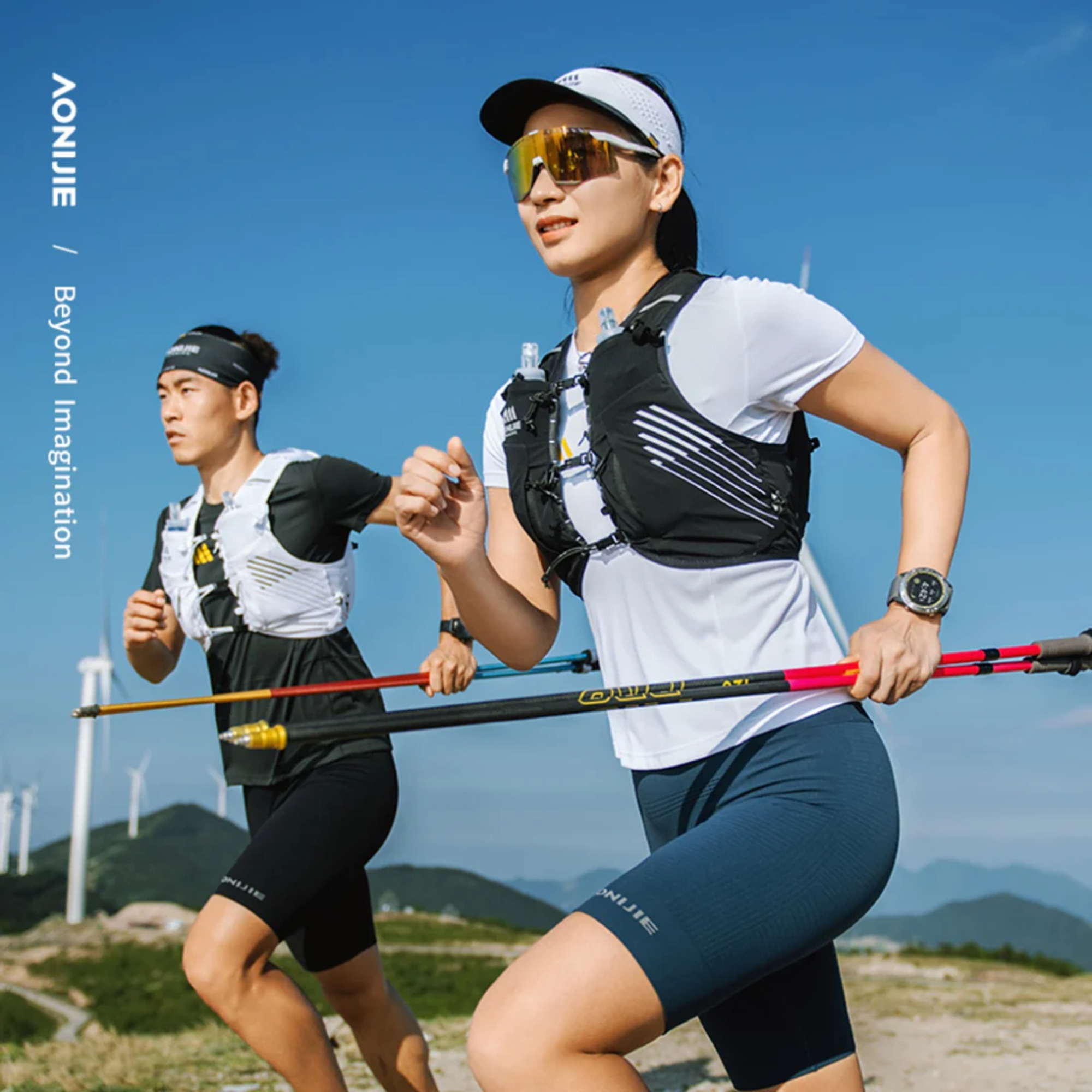 Mochila de Hidratacion Champion 10L Running Negro Aonijie  5