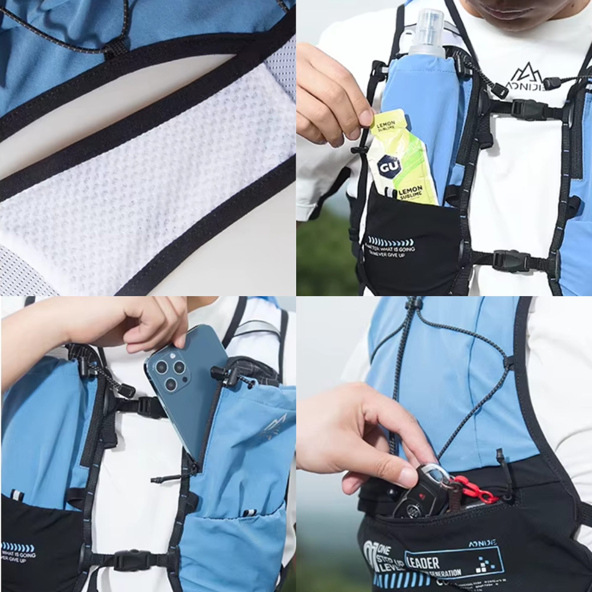 Mochila de Hidratacion 5L Trail Running Negra Aonijie 5