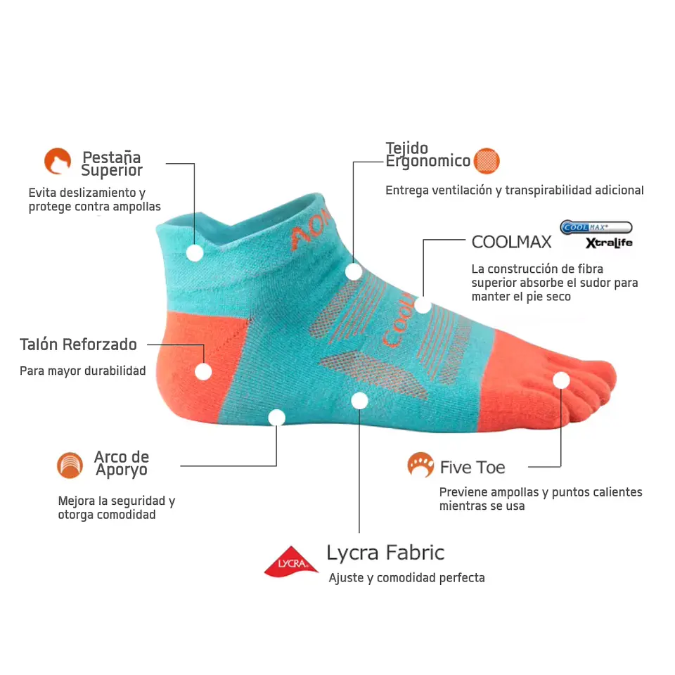 Calcetines Running Ultra Toe Low Aonijie Pack 3 5