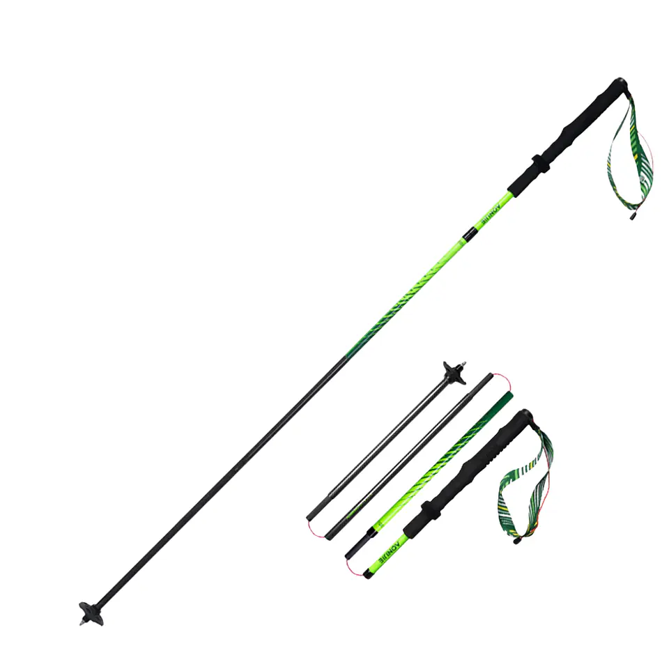 Bastones Trail Running CarbonFly Z Green Plegables Aonijie 1